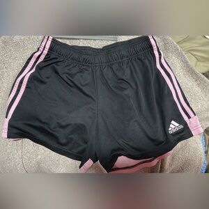 adidas Women's Black and Pink Athletic Shorts
